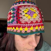 Cappello uncinetto cotone multicolor