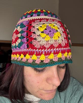 Cappello uncinetto cotone multicolor