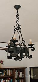N. 3 lampadari in ferro battuto
