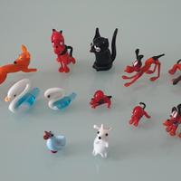 Lotto di 12 Animaletti in Vetro Murano Vintage