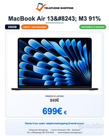 Apple MacBook Air 13″ M3 8/256GB 91%