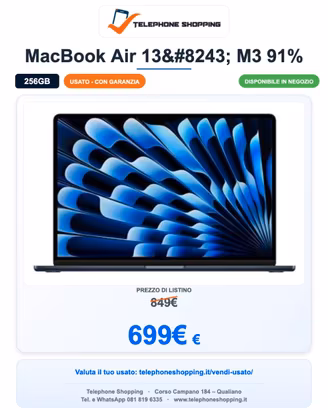 Apple MacBook Air 13″ M3 8/256GB 91%