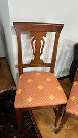 Set di 6 sedie piu 2 capotavola con braccioli