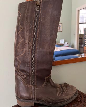 Stivali texani unisex marroni