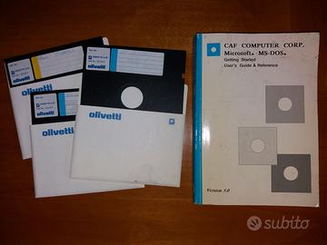 Istruzioni MS DOS Microsoft e floppy anni '80
