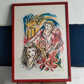QUADRO LITOGRAFIA ACQUERELLATA.