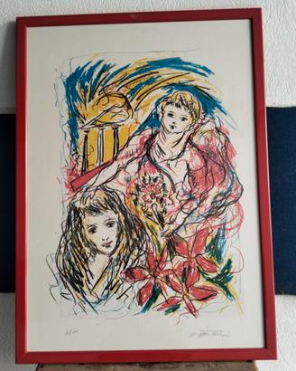 QUADRO LITOGRAFIA ACQUERELLATA.