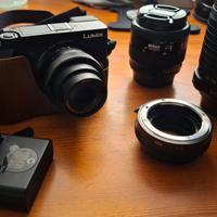 Panasonic Lumix GX80 + anello e obiettivi Nikon