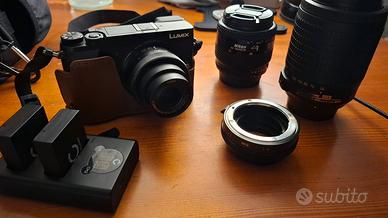 Panasonic Lumix GX80 + anello e obiettivi Nikon