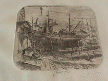 LITOGRAFIA PESCHERECCIO IMPRESSA SU CARTA PERGAMIN