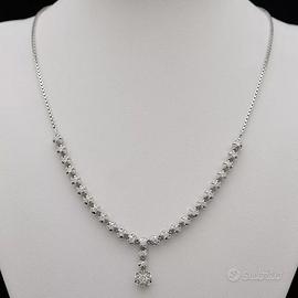 COLLANA BIJOUX IN ORO BIANCO 18KT DIAMANTI 1.74 CT