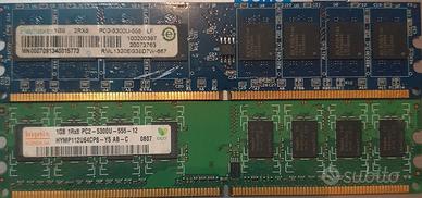 MEMORIA RAM DDR2 PC2-5300 667 1GB LOTTO MISTO