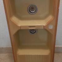 lavello in resina doppia vasca con gocciolatoio 