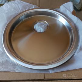 Lavello tondo inox profilo basso diametro 45/38 cm