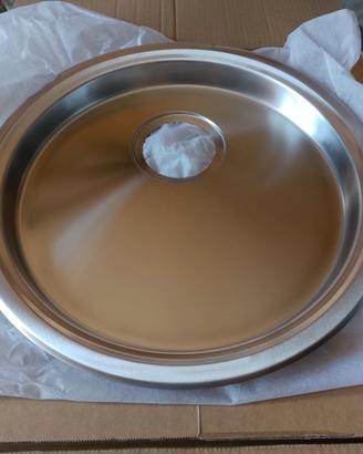 Lavello tondo inox profilo basso diametro 45/38 cm
