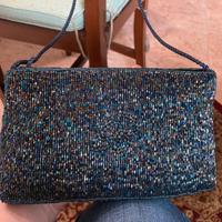 Pochette donna luccicosa colore blu