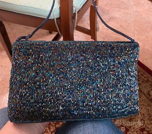 Pochette donna luccicosa colore blu