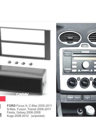 TELAIO NERO RADIO 1-DIN PER FORD FOCUS C-MAX S-MAX