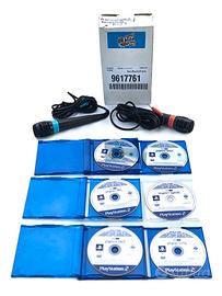 6 SINGSTAR PS2 PROMO ORIGINALI + 2 MICROFONI