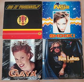 4 DISCHI mix vinili musica dance anni 90 