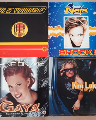 4 DISCHI mix vinili musica dance anni 90 