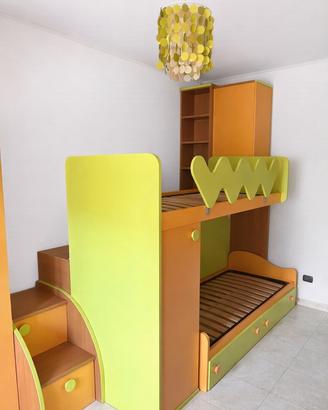 Cameretta completa a ponte con letto a castello