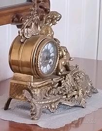 Orologio da tavolo in ottone stile Barocco Lancini