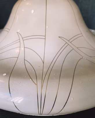 Lampadario Mid-Century, Art Deco, Bianco