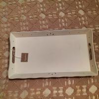 vassoio in legno laccato bianco 