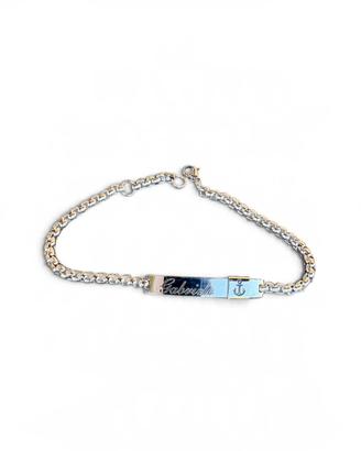 Bracciale uomo in acciaio con piastrina Gabriele