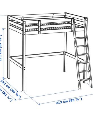 Letto soppalco divano letto e scrivania