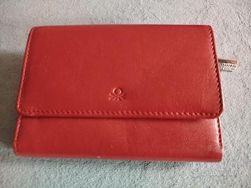 Portafoglio donna vera pelle Benetton