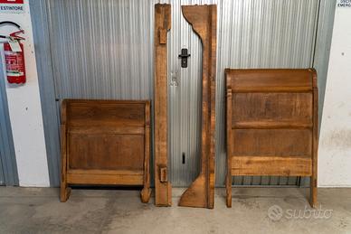 letto matrimoniale fine 1800 in legno, scomponibil