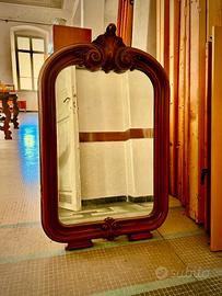 Specchiera in legno di noce arte povera