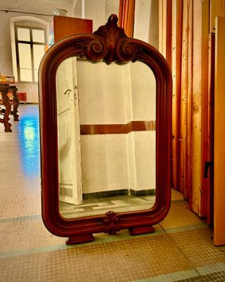 Specchiera in legno di noce arte povera