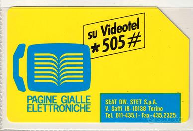 Scheda Telefonica "Videotel, Pagine gialle"