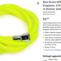 NUOVA !!! Frusta 210 cm Best Divers gialla