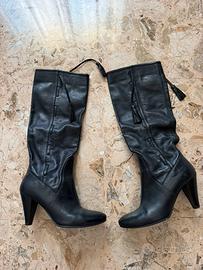 Stivali alti in vera pelle morbida vintage 37