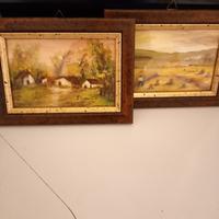 Coppia quadretti a tema rurale