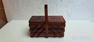 Scatola da cucito in Vero legno per kit da cucito,