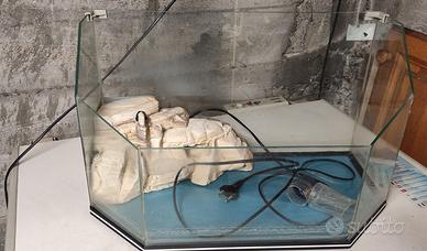 Acquario tartarughe rettilario in vetro 28x52x30cm