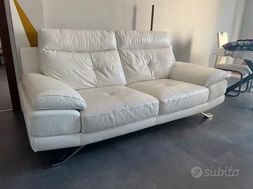 Divano in pelle bianca 3 posti poltrone e sofa