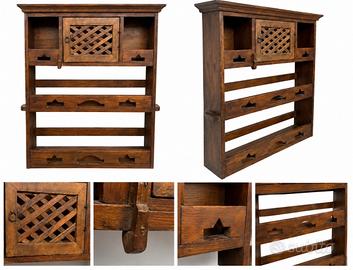 ANTICA PIATTAIA / CREDENZA RUSTICA IN LEGNO – PEZZ