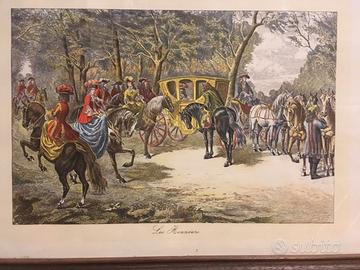 Stampa litografica a colori vintage francese