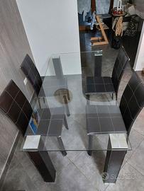 Tavolo in vetro + 6 sedie