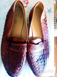 mocassini vintage in vera pelle