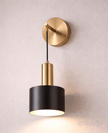 Set 2 applique da parete ricaricabili nero ed oro