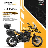 Benelli TRK 502 promo tris valigie omaggio