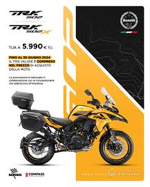 Benelli TRK 502 promo tris valigie omaggio