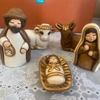 Thun sacra famiglia presepe con bue e asinello